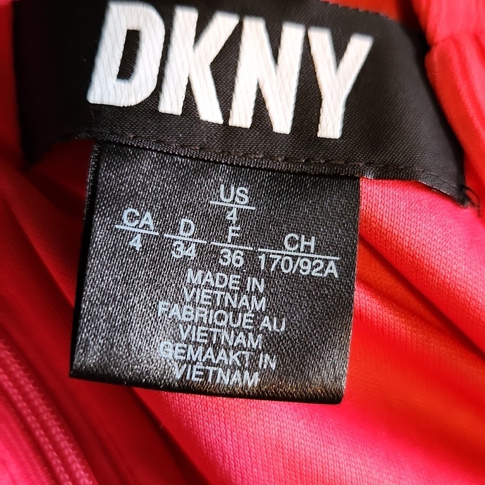 DKNY Pink Wrap Style Dress with Flowy Sleeves - Picture 11 of 12